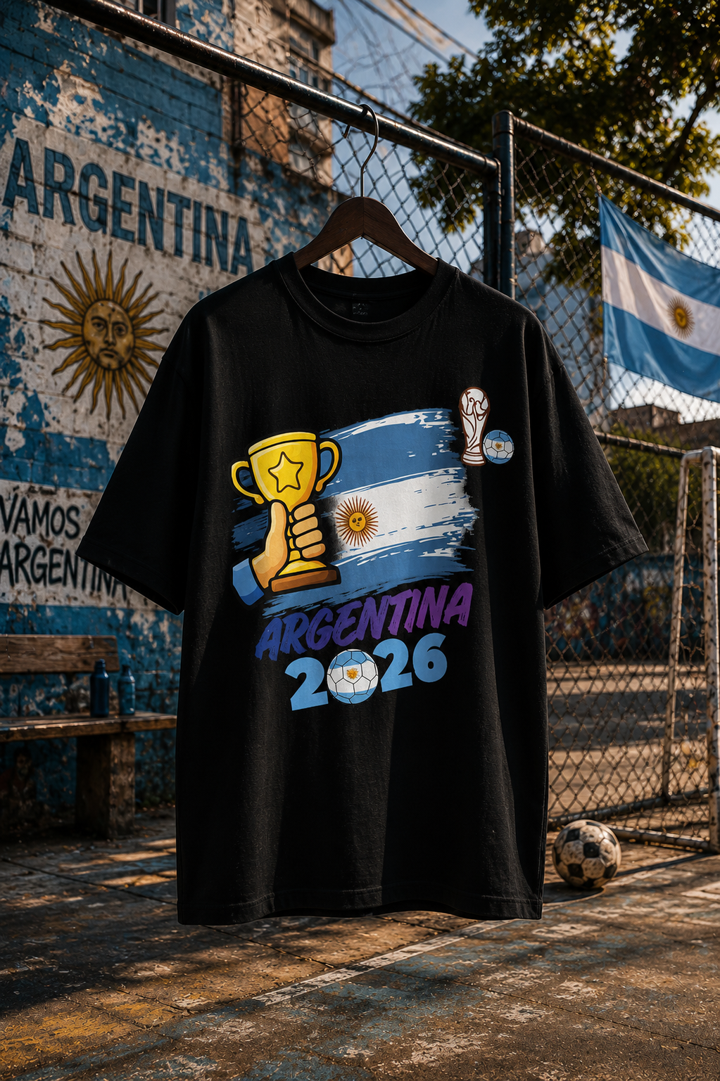 Argentina 2026 Street Crest Unisex Oversized Tee