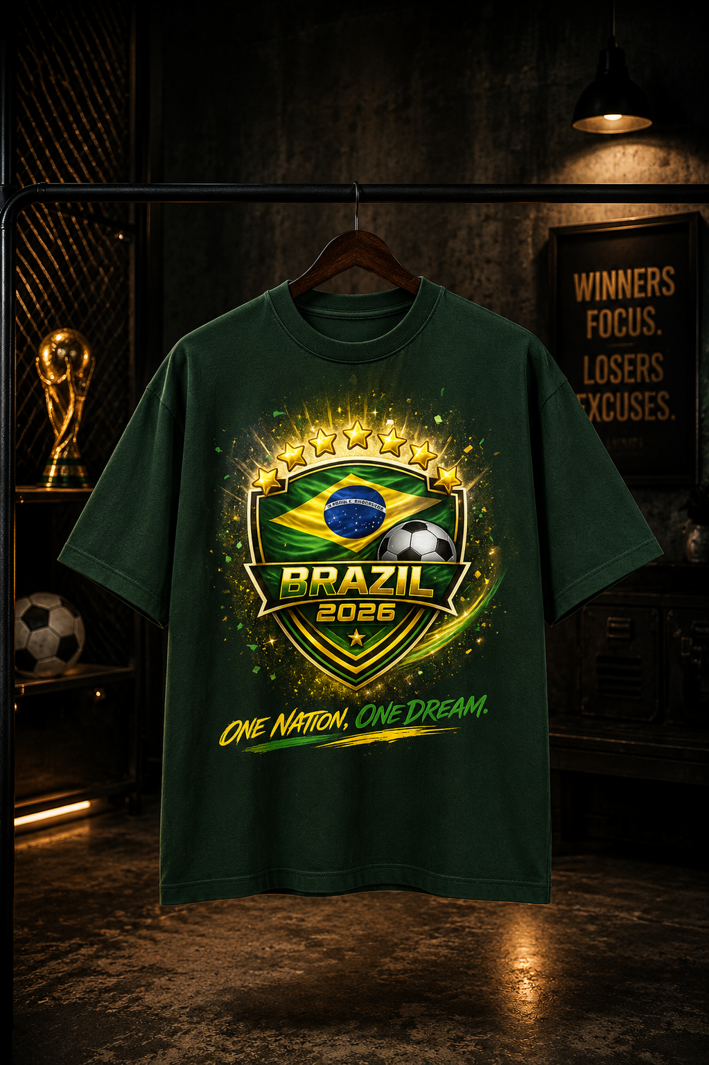 Brazil 2026 One Nation One Dream Unisex Oversized Tee