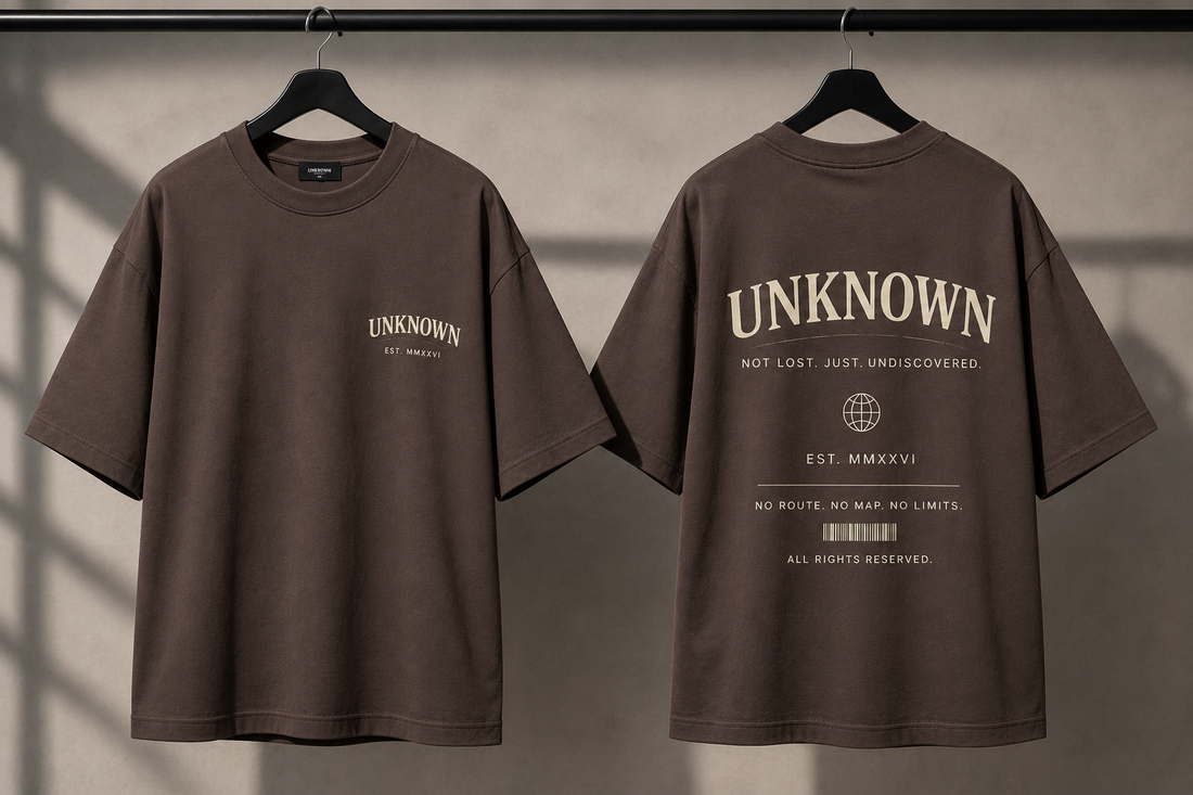 Unknown Tee – Front and Back on model