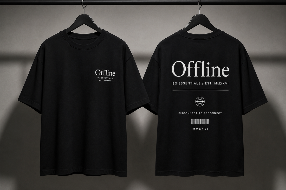Offline Tee – Front and Back on model