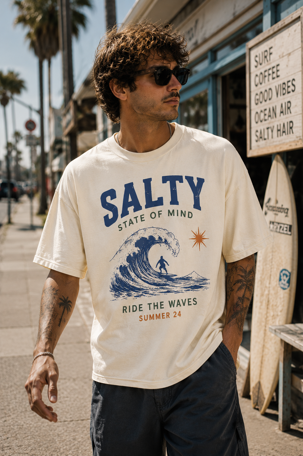 Salty State of Mind Oversized Tee