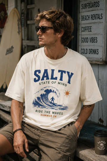 Salty State of Mind Oversized Tee