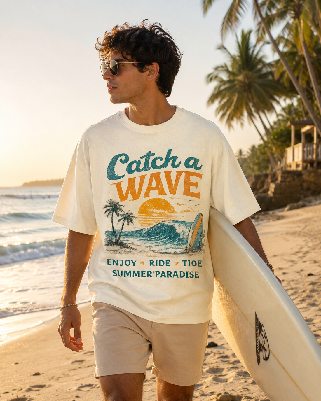 Catch A Wave Oversized Tee