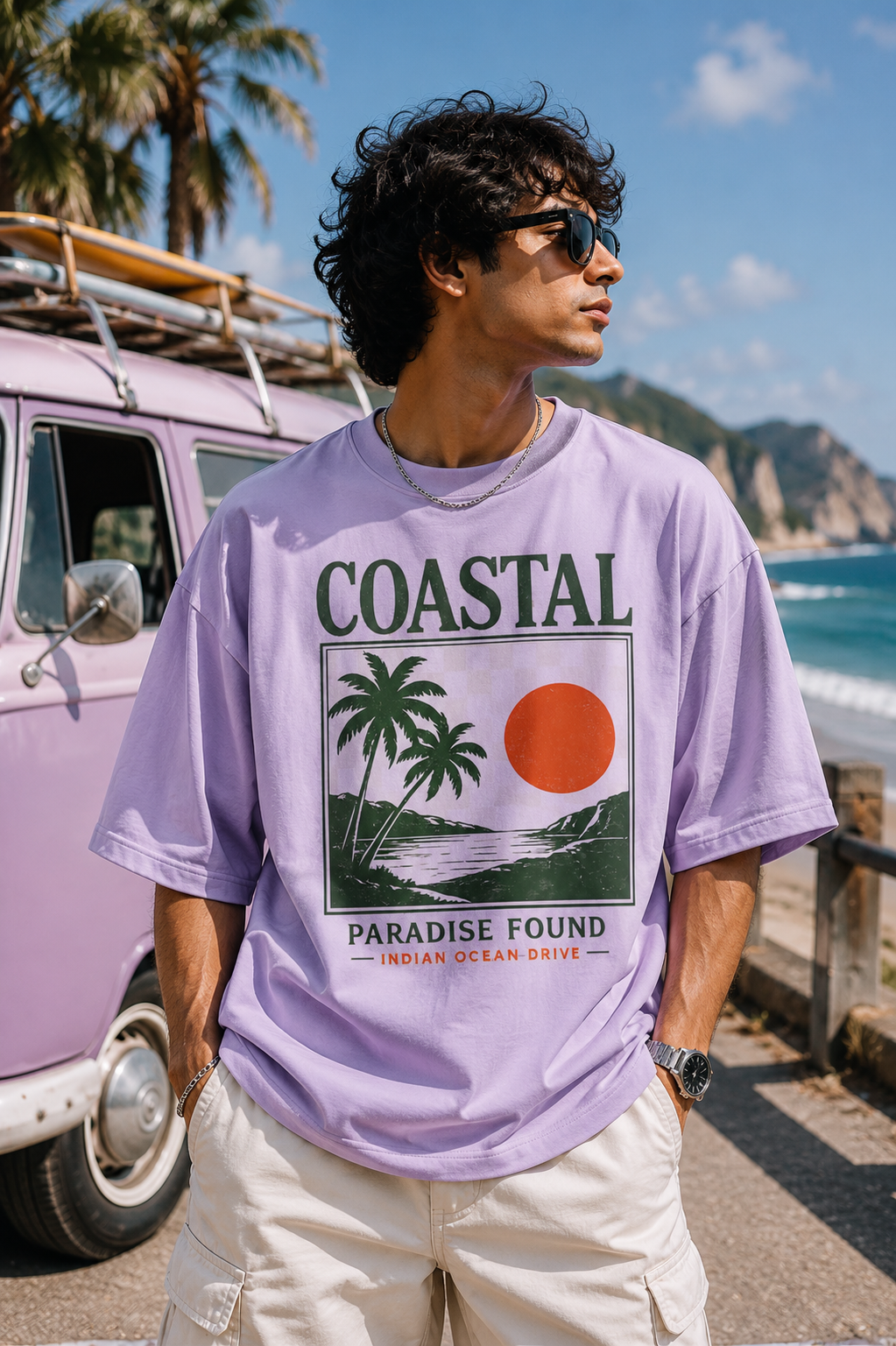Coastal Paradise Found Oversized Tee