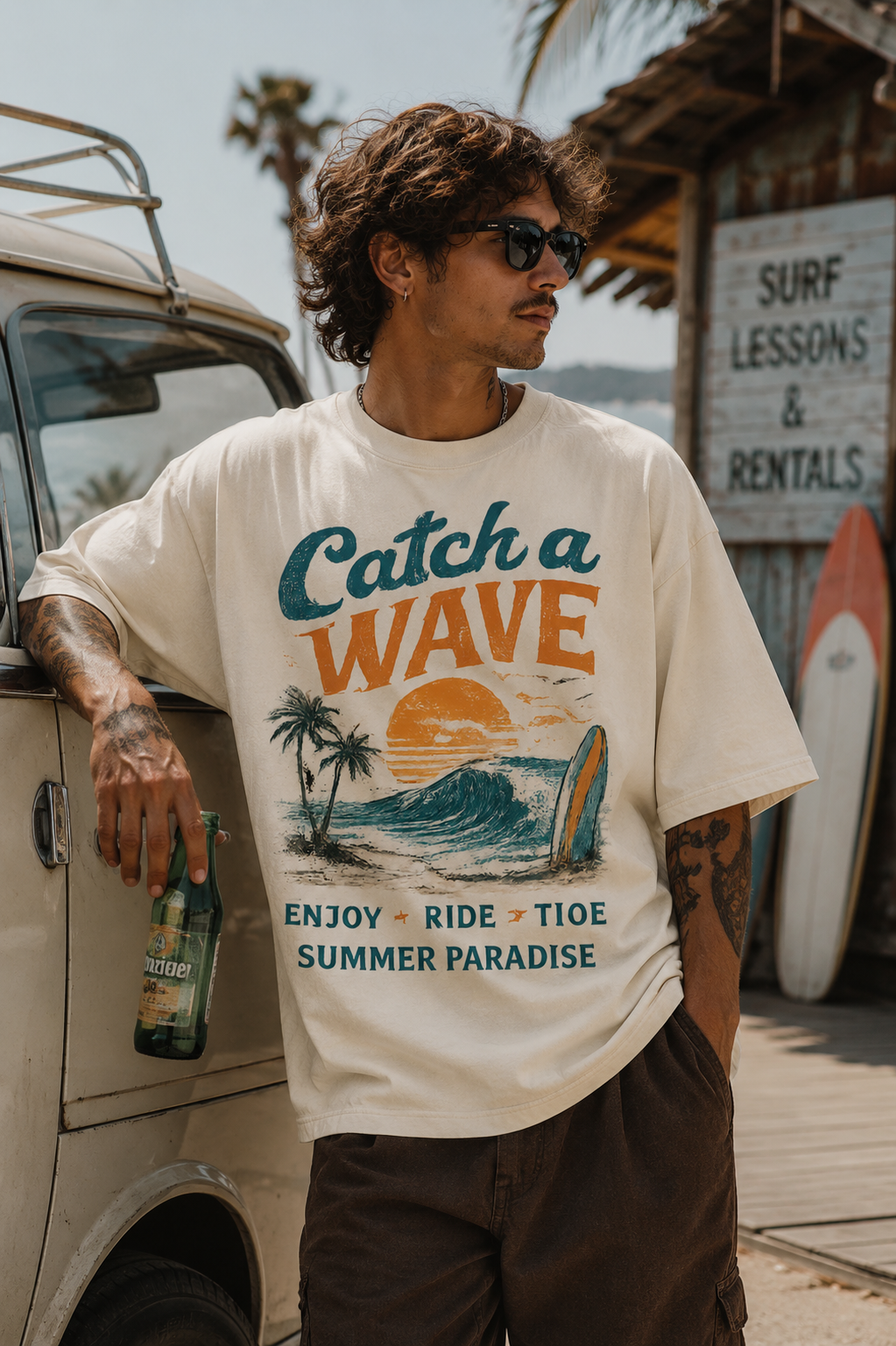 Catch A Wave Oversized Tee