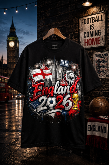 England 2026 Football Is Coming Home Unisex Oversized Tee