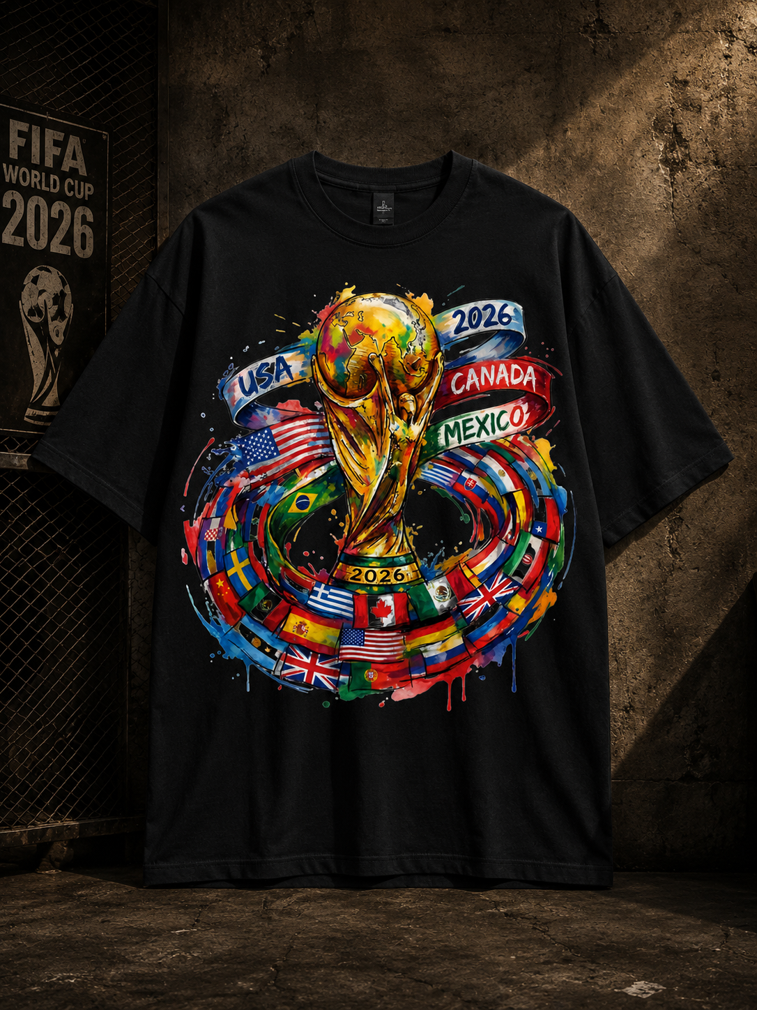 FIFA World Cup 2026 Nations Swirl Unisex Oversized Tee
