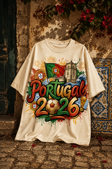 Portugal 2026 Graffiti Splash Unisex Oversized Tee