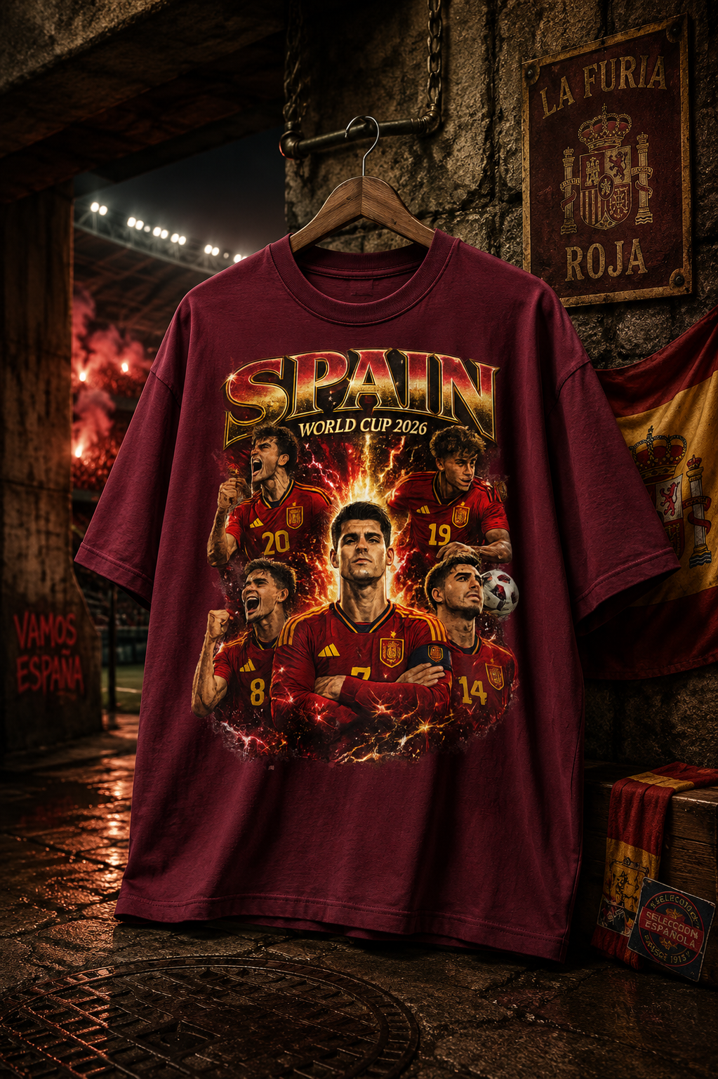 Spain World Cup 2026 La Furia Roja Unisex Oversized Tee